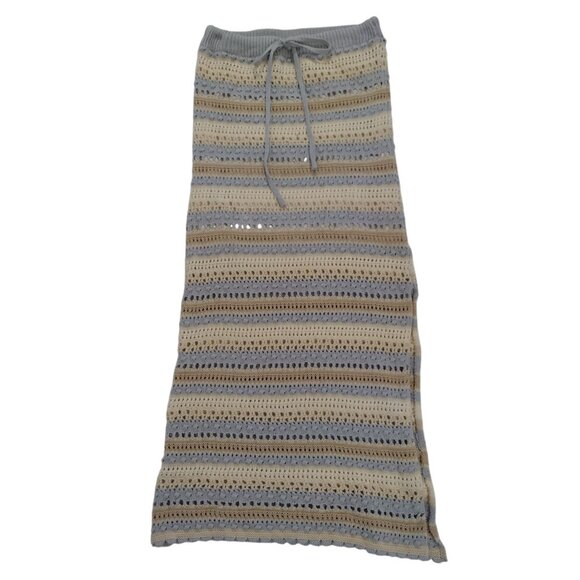Jessica Simpson Womens Crochet Maxi Skirt With Drawstring Waist Stripes Size XS. - Picture 1 of 7